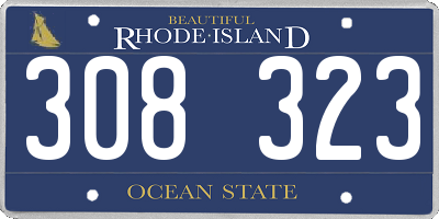 RI license plate 308323