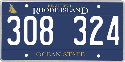 RI license plate 308324