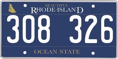 RI license plate 308326