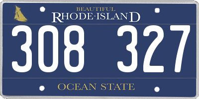 RI license plate 308327