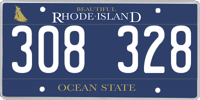 RI license plate 308328
