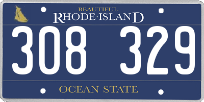 RI license plate 308329
