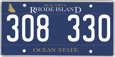 RI license plate 308330