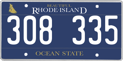 RI license plate 308335