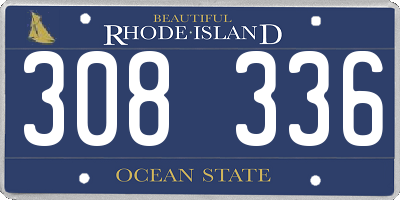 RI license plate 308336