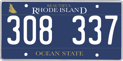 RI license plate 308337