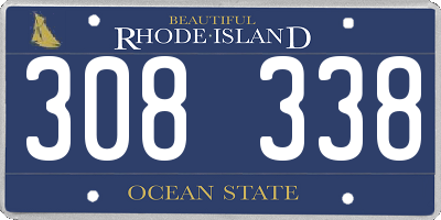 RI license plate 308338