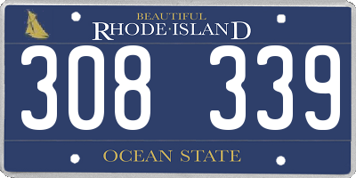 RI license plate 308339