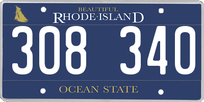 RI license plate 308340