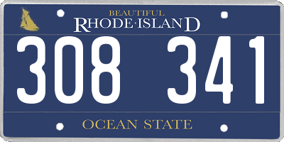 RI license plate 308341