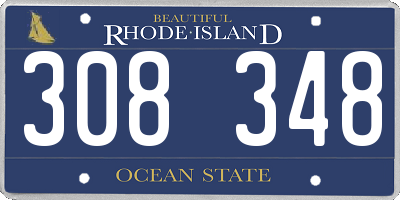 RI license plate 308348