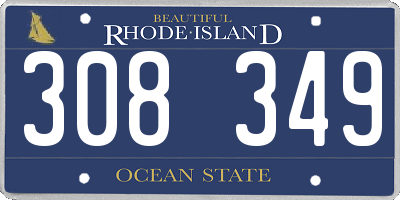 RI license plate 308349