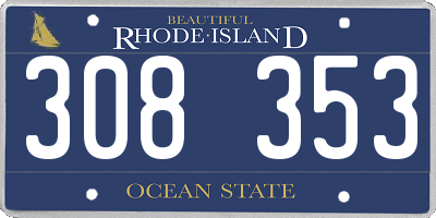 RI license plate 308353