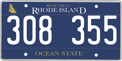 RI license plate 308355