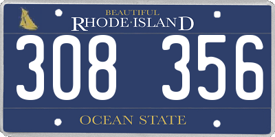 RI license plate 308356