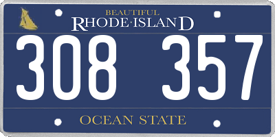 RI license plate 308357