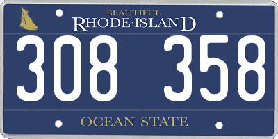 RI license plate 308358