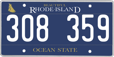 RI license plate 308359