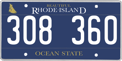 RI license plate 308360