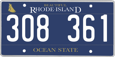 RI license plate 308361