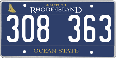 RI license plate 308363