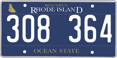 RI license plate 308364