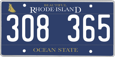 RI license plate 308365