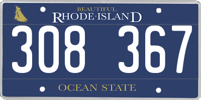 RI license plate 308367