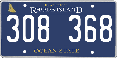 RI license plate 308368