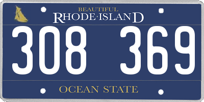 RI license plate 308369