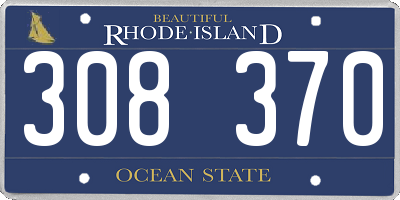 RI license plate 308370