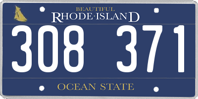 RI license plate 308371