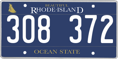 RI license plate 308372