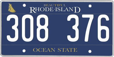 RI license plate 308376