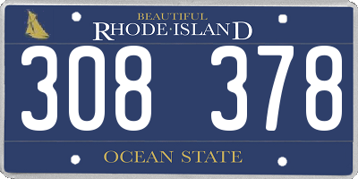 RI license plate 308378