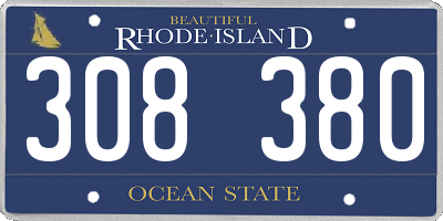 RI license plate 308380
