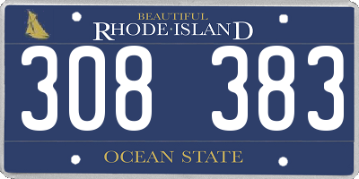 RI license plate 308383