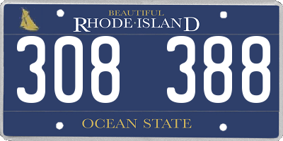RI license plate 308388