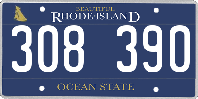 RI license plate 308390