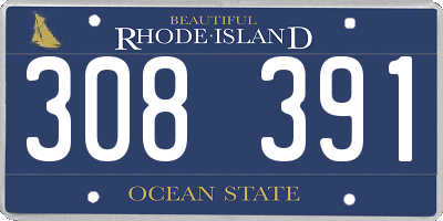 RI license plate 308391