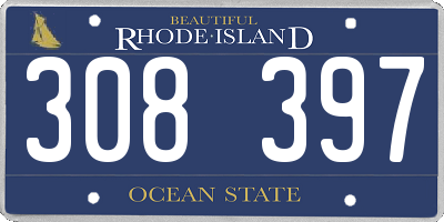 RI license plate 308397