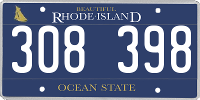 RI license plate 308398