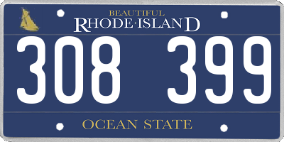 RI license plate 308399