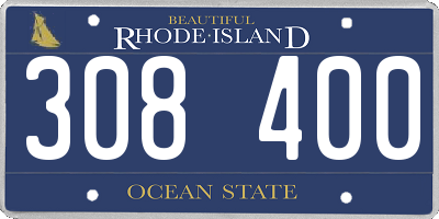 RI license plate 308400