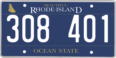 RI license plate 308401
