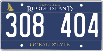 RI license plate 308404