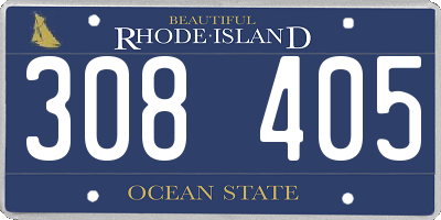 RI license plate 308405