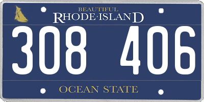 RI license plate 308406