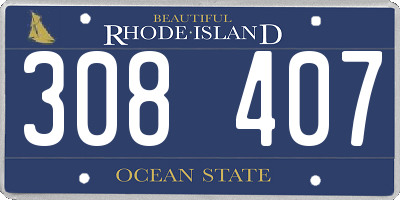 RI license plate 308407