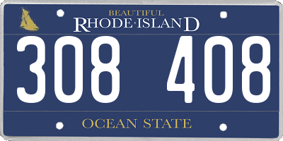 RI license plate 308408